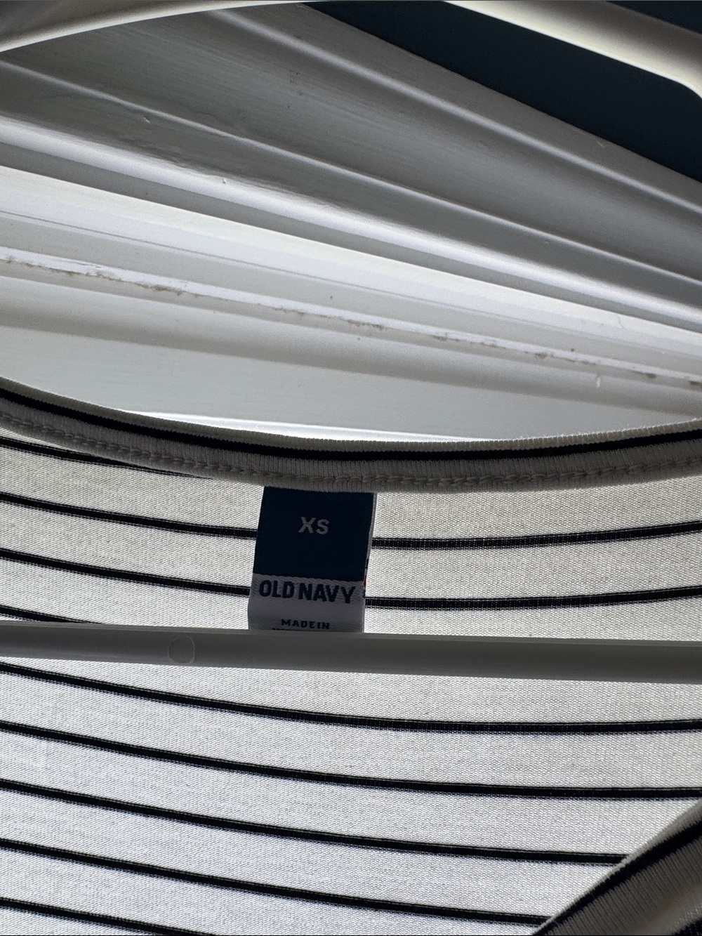 Old Navy Black & White Striped Short Sleeve A-Line Dress - Picture 3 of 3